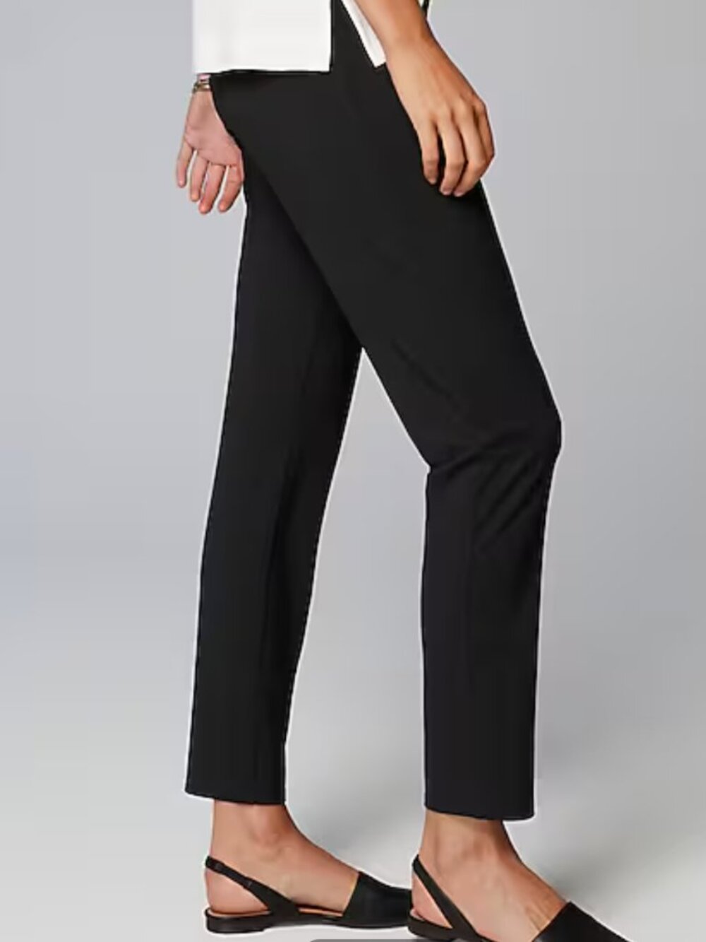 NWT TAHARI Woman's Size 12 Stretch Camille $178 Black Zippered Ankle Pants
